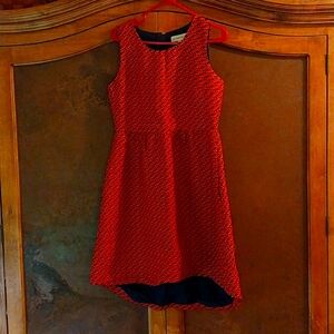 Anthropologie Lily Wang for Lili’s Closet coral and navy high-low dress. Size 10